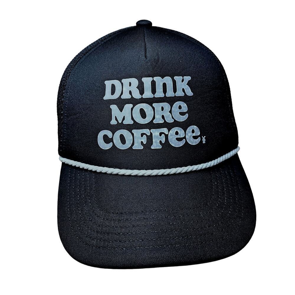 Dutch‎ Bros Rare Find Instyle Drink More Coffee Turckers Hat. White rope accents